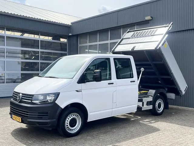 Volkswagen Transporter 2.0 TDI L2H1 DC Euro 6 Pick up Kipper Open laadbak Airco Trekhaak 2200kg trek...