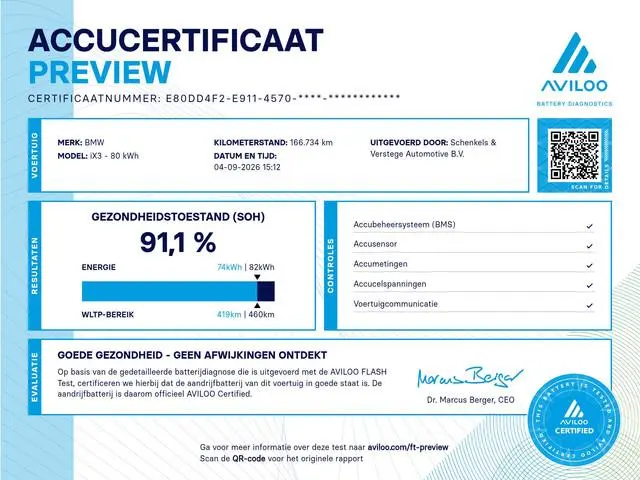 BMW iX3 High Executive 80 kWh / SOH 91,1 / Pano / Trekhaak / Co Pilot / Harman Kardon /