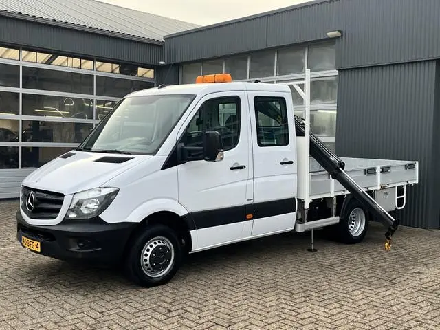 Mercedes-Benz Sprinter 513 CDI 130pk DC Laadkraan Hiab 017T Airco Trekhaak 2000kg Open laadbak Euro...