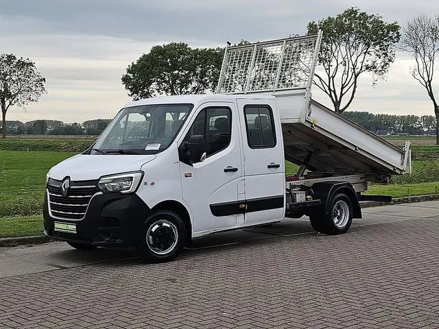 RENAULT MASTER 2.3 Dubbele Cabine Kipper Kist Dubbellucht Airco 3.5T-Trekhaak Euro6 145Pk!