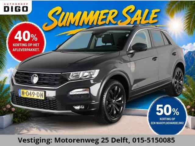 Volkswagen T-Roc 1.0 TSI STYLE 100% OH.GARANTIE TOT 10-2032* BLACKLINE .NAVI.PDC V+A.URANO GREY !