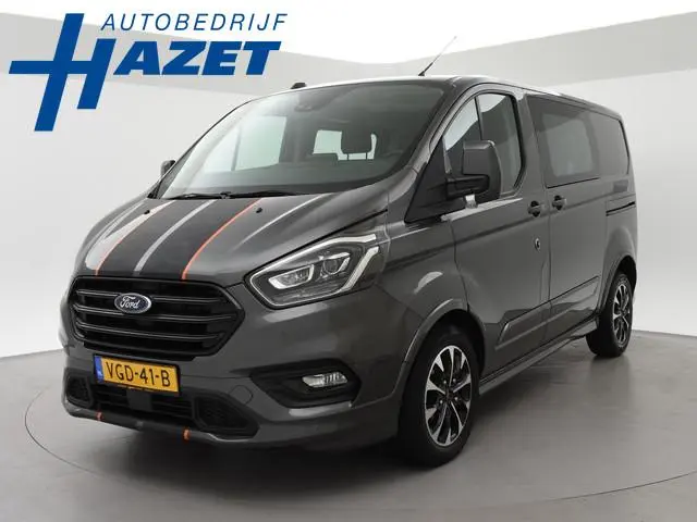 Ford Transit Custom 320 2.0 TDCI 185 PK AUT. SPORT DUBBEL CABINE + 2 SCHUIFDEUREN | ADAPTIVE CRUISE...