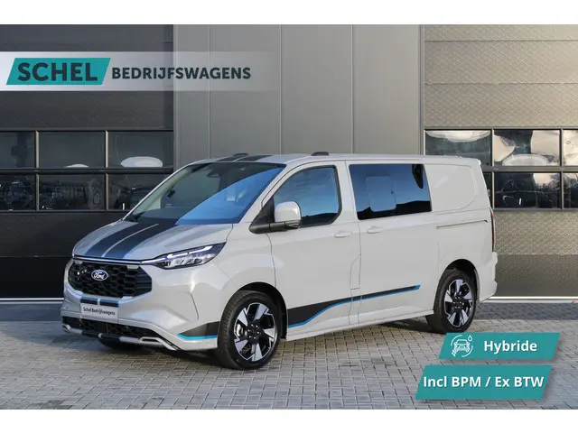 Ford Transit Custom 320 2.5 PHEV L1H1 Sport DC 232pk - 2x Schuif - 360 Camera - ACC - Keyless - Stoe...