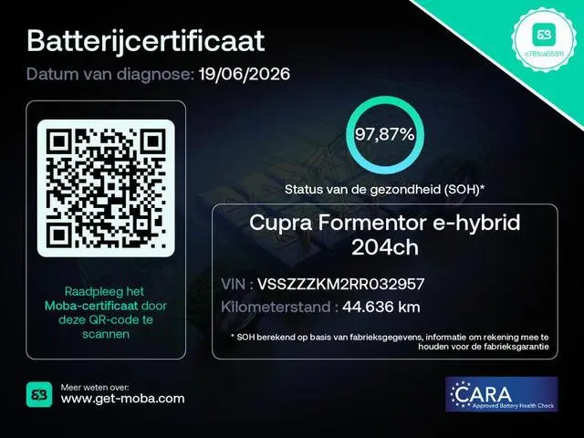 CUPRA Formentor 1.4 TSI e-Hybrid Essential | SoH 97,8% | Carplay | Navigatie | Adapt. Cruise | Sfeer...