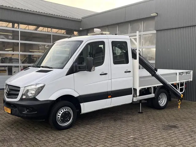 Mercedes-Benz Sprinter 513cdi 130pk DC Laadkraan Hiab 017T Airco Trekhaak 2000kg Open laadbak Euro 6...