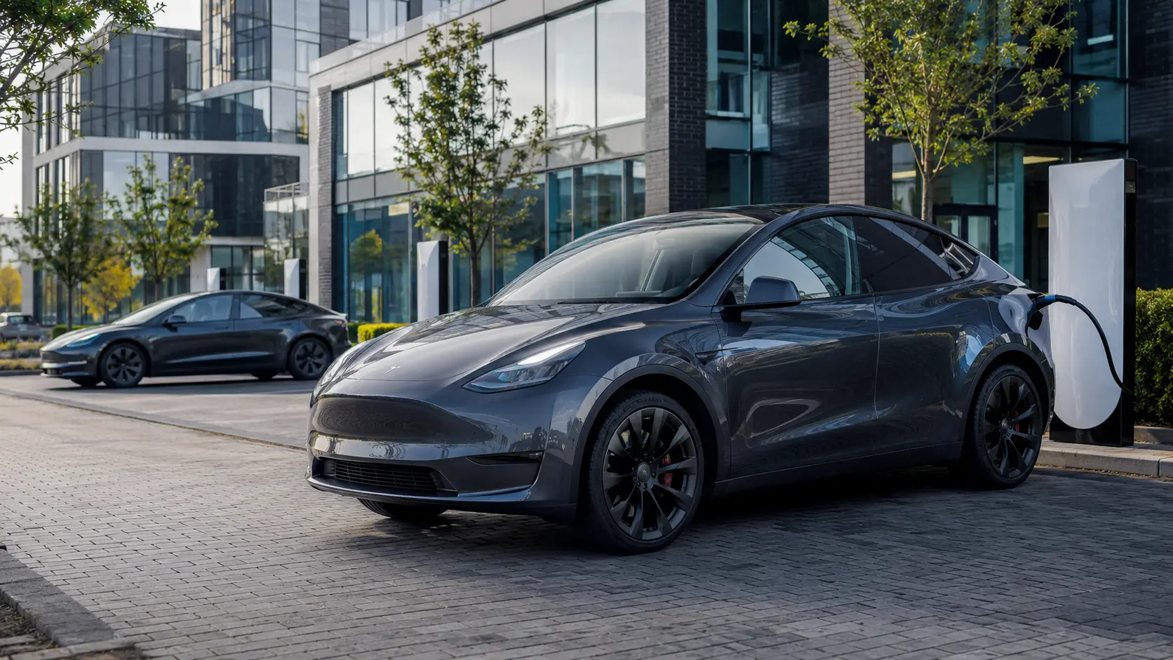 Tesla aan lader